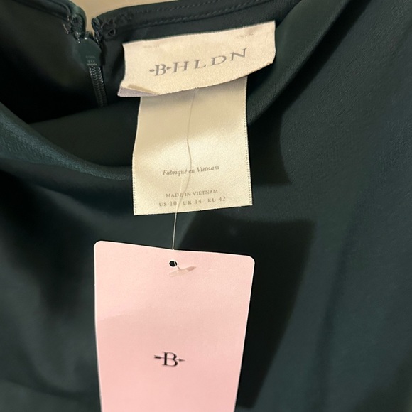 Cali Satin Cowl Neck MIDI Slip Dress Dark Emerald - Picture 2 of 2